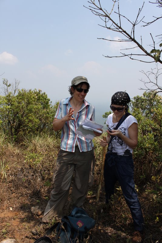 Summit of the west hill. Reviewing Jack's vague trekking guide.